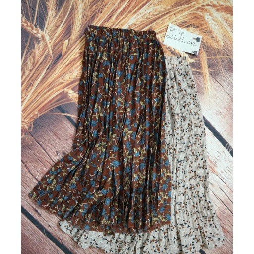 Chân váy vintage dập ly