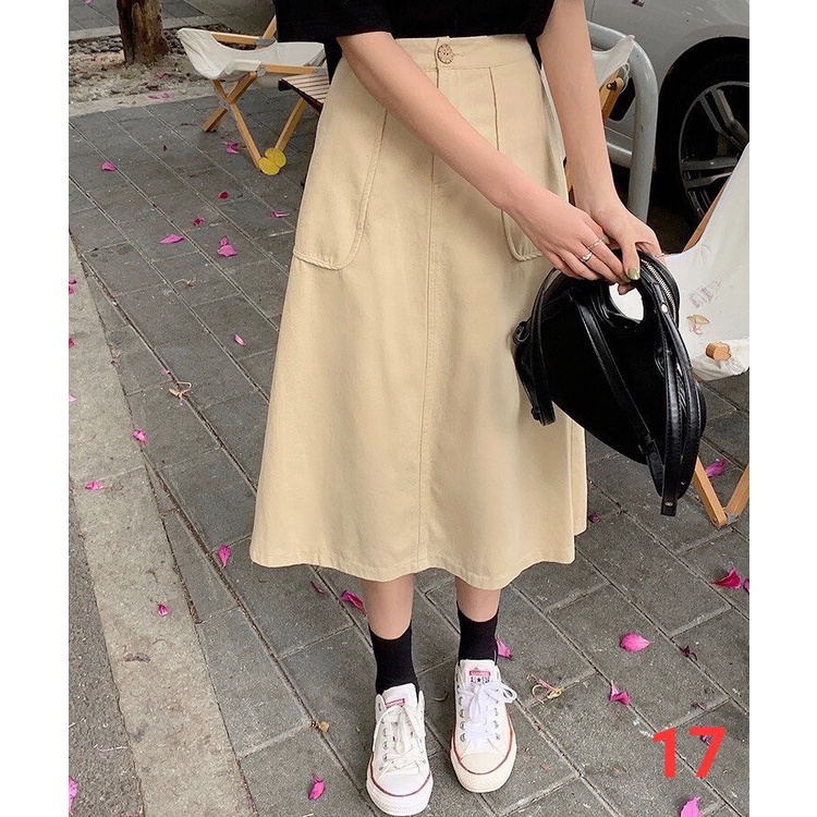 Chân váy dài kaki mềm cực xinh mẫu mới về vải đẹp có lót trong