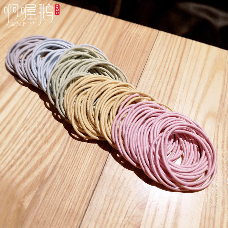 Dây Buộc Tóc Cao Su Co Giãn Loại Nhỏ Phong Cách Hàn Quốc Đơn Giản Cho Nữ