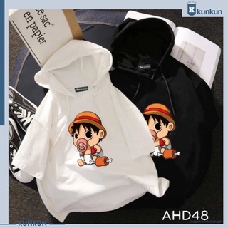 Áo Thun Tay Lửng Chibi Luffy - One Piece Mũ Rơm