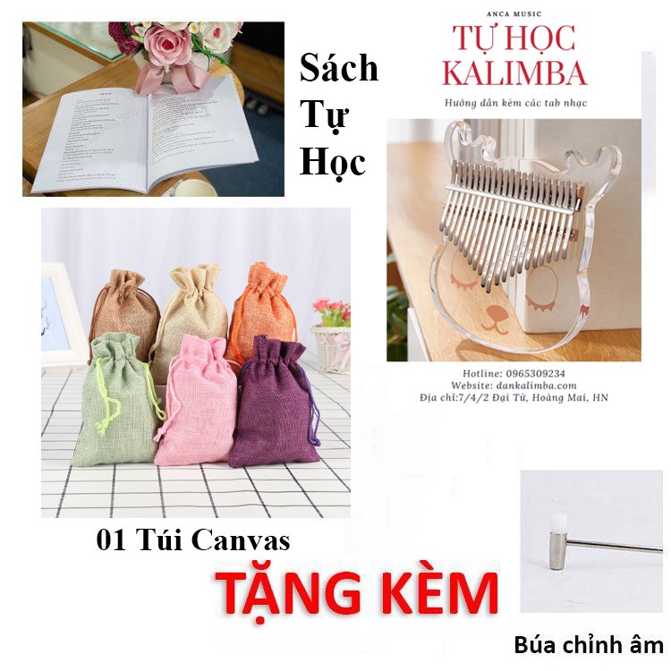 Đàn Kalimba Gỗ Mahogany 17 Phím - Đầy Đủ Phụ Kiện