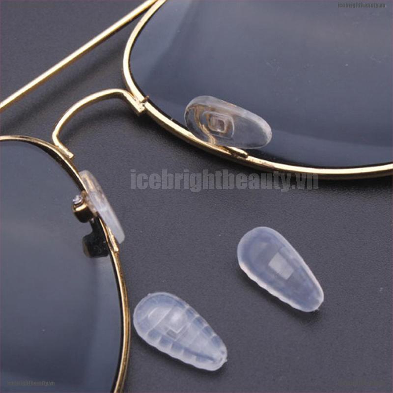 ICE 10*Silicone Air Chamber Nose Pads For Glasses Eyeglasses Sunglasses Screw Push