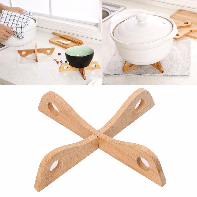 1 Giá Đỡ Nồi Bằng Tre Cách Nhiệt Có Thể Tháo Rời Tiện Dụng Cho Nhà Bếp