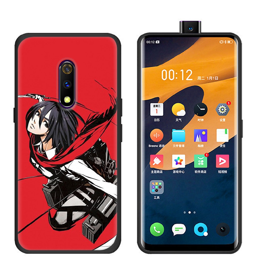 Ốp điện thoại silicon mềm viền đen hình anime Attack On Titan cho OPPO F11 R17 PRO F1PLUS A9 R9 R9S R15 A1K A5 A9 2020