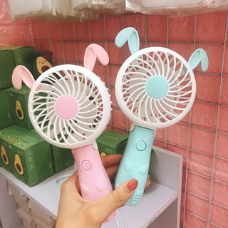QUẠT MINI CẦM TAY TAI THỎ CÓ THỂ GẬP ĐƯỢC