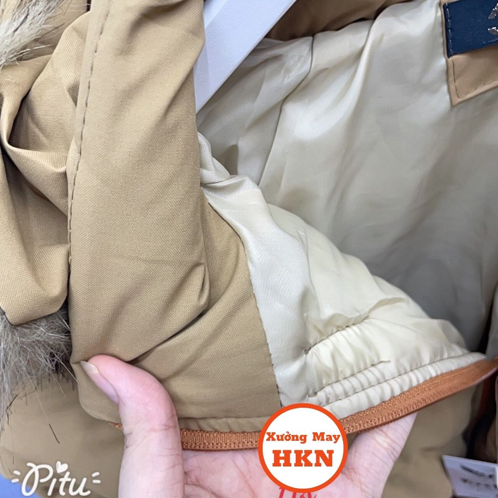 Áo Phao Nữ Trần Bông Dày Mũ Lông Ấm Áp Có Thể Tháo Rời Loại Cao Cấp Mã 811 Xưởng May HKN