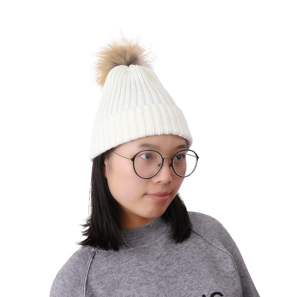 LANSEL Mũ Len Beanie Dệt Kim Dáng Rộng Có Thể Tháo Rời Cho Nữ