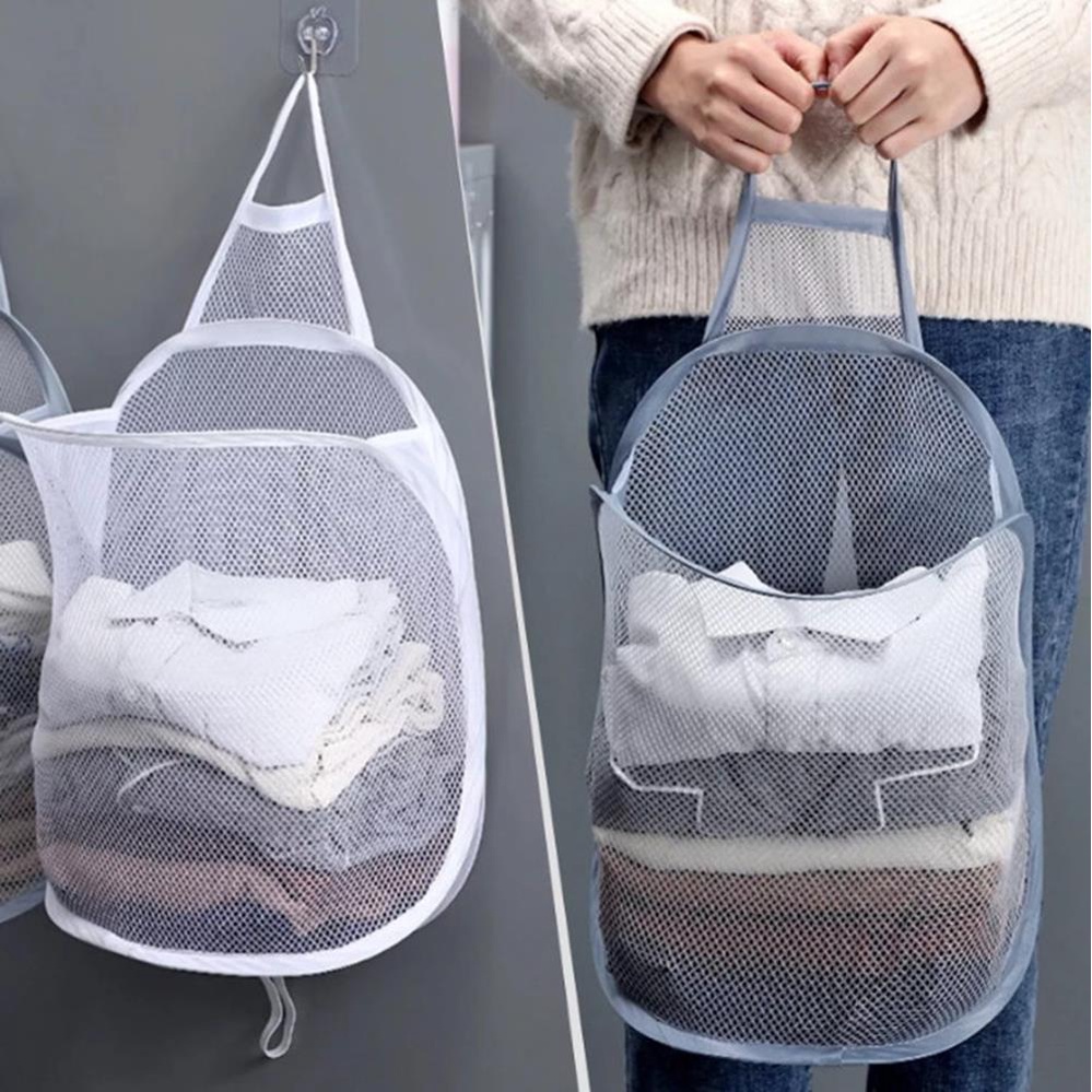 Giỏ treo tường đựng đồ - Vải lưới tự bung gấp gọn KM 70054