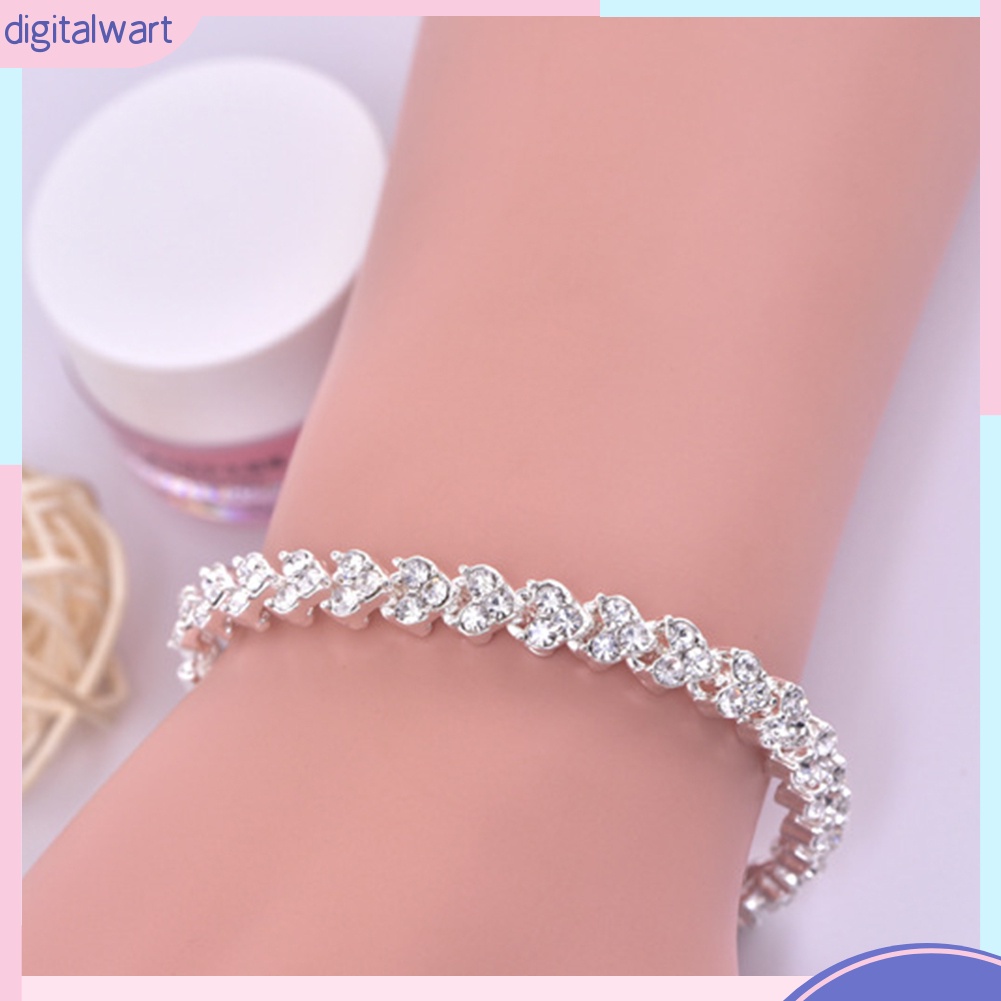 Vòng đeo tay đính đá nhân tạo sáng bóng dễ thương dành cho phụ nữ