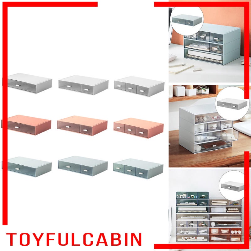 Hộp Đựng Đồ Dùng 1 Ngăn Màu Trắng Để Bàn Tiện Dụng Cho Nhà Tắm