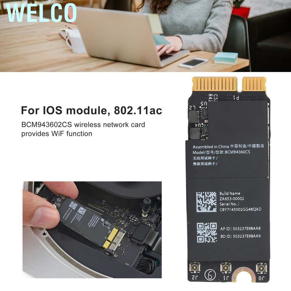 Welco BCM94360CS Wifi Card for Bluetooth 4.0 Gigabit Wireless Network Computer Accessory