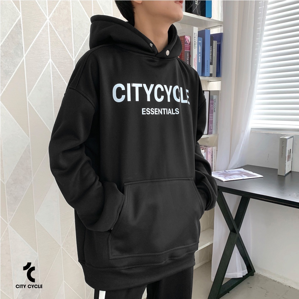 Áo hoodie unisex essentials nỉ bông City Cycle áo nỉ phối mũ form rộng Local Brand