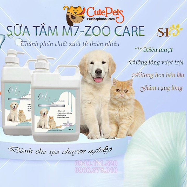 Sữa tắm cho chó mèo M7 Zoo Care Can 2L hương nước hoa Pháp - CutePets