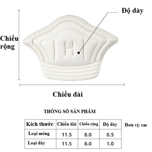 Miếng dán lót giày bảo vệ gót chân, tăng size chống nhấc gót, trầy gót sau, phù hợp cho nhiều loại giày – PK134