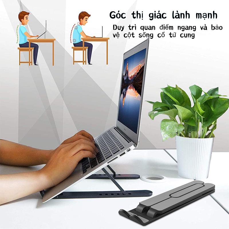 Giá đỡ Laptop,Kệ đỡ máy tính,Giá kê MacBook,Giá đỡ tản nhiệt máy tính xách tay bằng kim loại có thể gập lại💝quả tắng💝