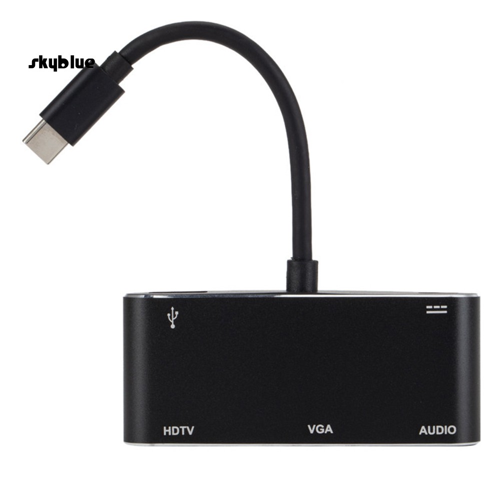SKBL 5 in 1 USB 3.1 Type-C to 4K HDMI VGA Audio Adapter Cable for PC Laptop Monitor | BigBuy360 - bigbuy360.vn
