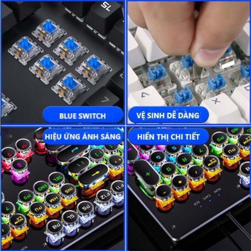 Bàn phím cơ Coputa Bàn phím máy tính laptop gaming Full LED RGB ZK-4