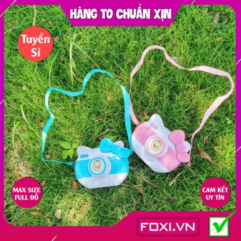 [FREESHIP HÀNG ĐẸP] Đồ chơi Máy ảnh thổi bong bóng hình heo con đáng yêu-mèo hello kitty-có đèn và nhạc-có dây đeo