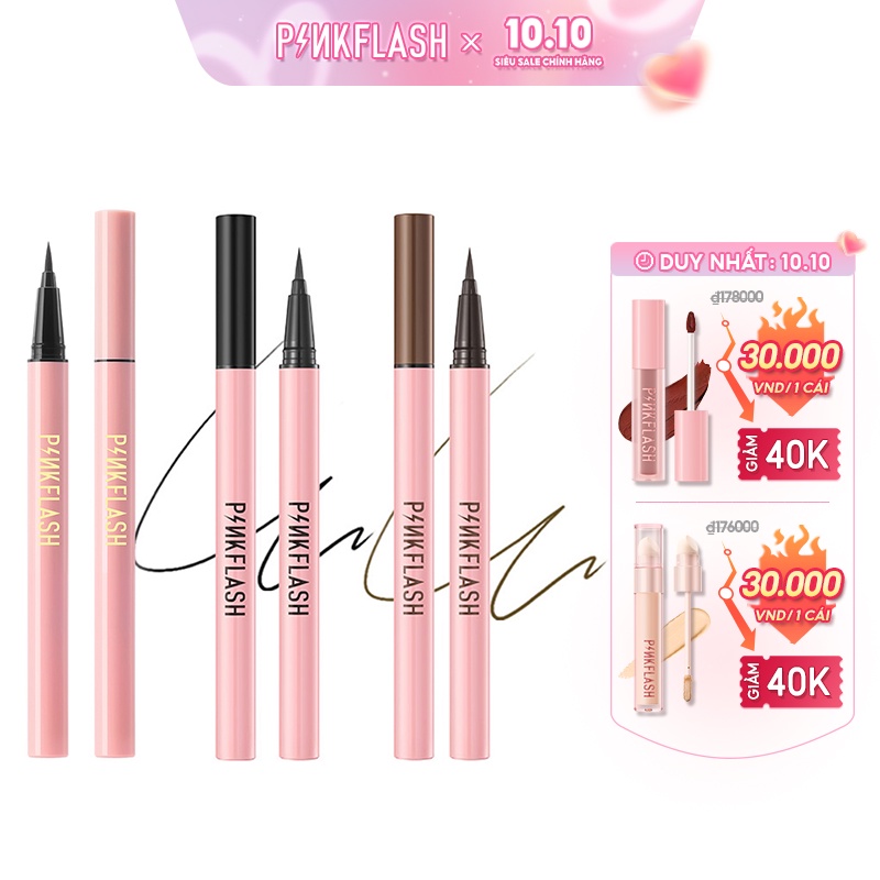 Bút kẻ mắt PINKFLASH nâng cấp dạng lỏng lâu trôi nhanh khô chống nhòe và chống nước 30g