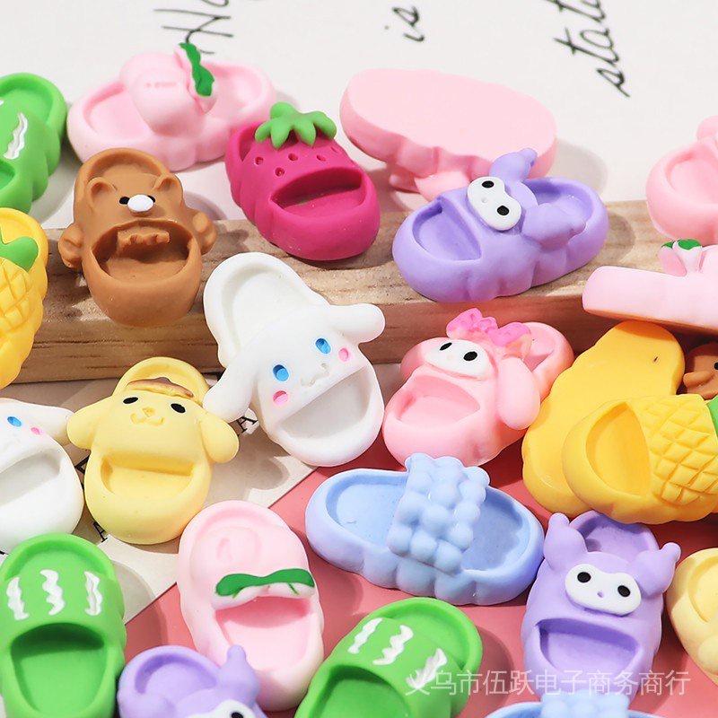Set 1/5pcs dép cá sấu dép cross sticker gắn dép cross charm sandal Phụ Kiện Trang Trí Điện Thoại DIY Hình Giày 3D Có Nam Châm-AA45