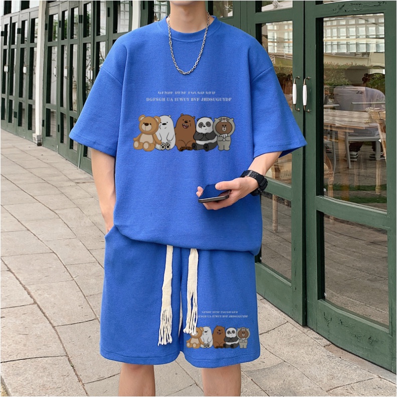 đồ bộ thể thao nữ unisex bộ thể thao nam mùa hè phong cách Hàn Quốc sét bộ thể thao from rộng bộ quần áo nam trẻ tuổi Quần áo nam thời trang bộ