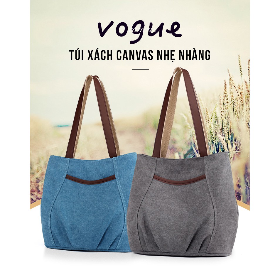 Túi Tote canvas vintage nữ cao cấp – KVKY – 1396