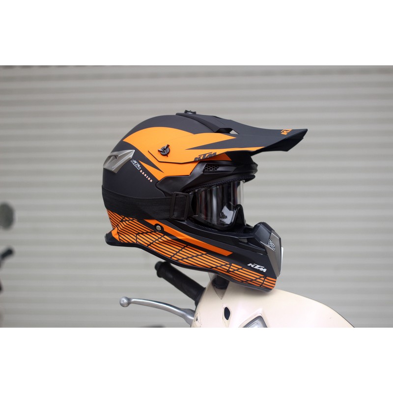 Mũ bảo hiểm fullface cào cào KTM đen cam nhám, chuẩn DOT chất lượng