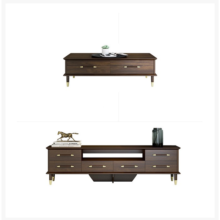 🌟LUXURY🌟  Combo kệ Tivi bàn trà, Kệ Tivi bàn trà phòng khách LUX-KTV08 9386 STORE