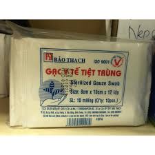 Thương hiệu: BẢO THẠCH Gạc Y Tế Bảo Thạch lớn Tiệt Trùng Bảo Thạch 8 Cm X 10 Cm (10 Miếng)/ GAC BAO THACH