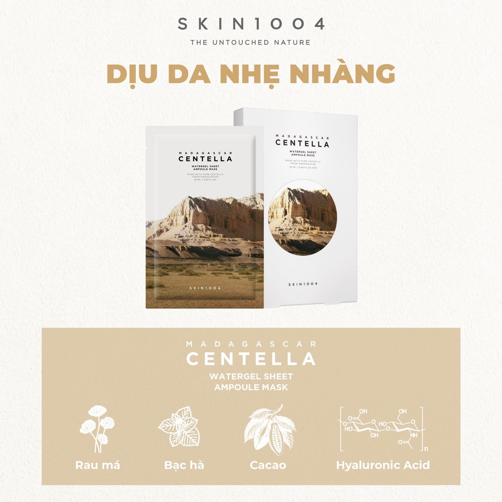 Mặt Nạ Skin1004 Madagascar Centella Watergel Sheet Ampoule Mask Chiết Xuất Rau Má Giảm Mụn 25ml