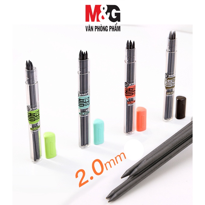 Combo 2 hộp ruột chì 2B ngòi 2.0 mm M&G ASL37902 nét chì đậm