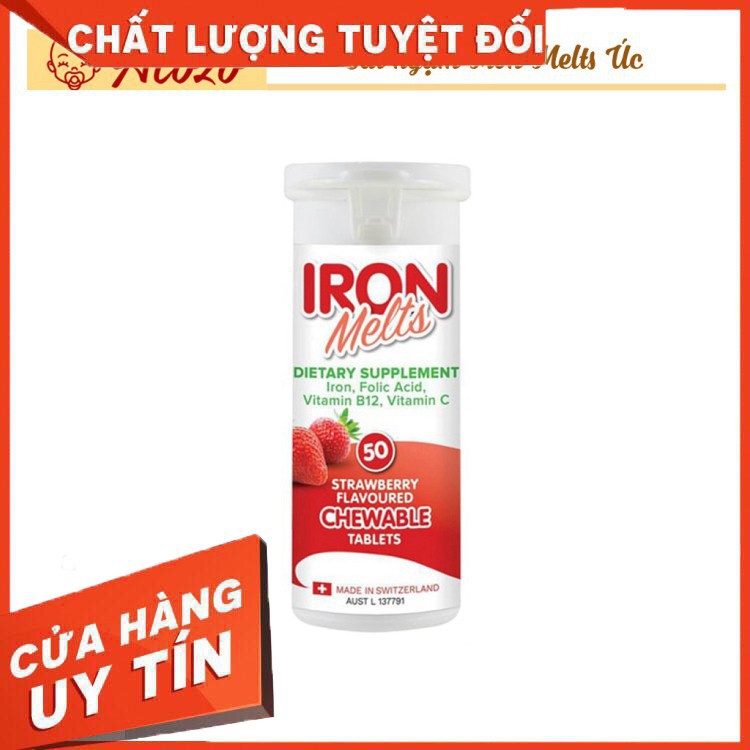 [CAM KẾT CHÍNH HÃNG] Sắt ngậm Iron Melt vị dâu Úc