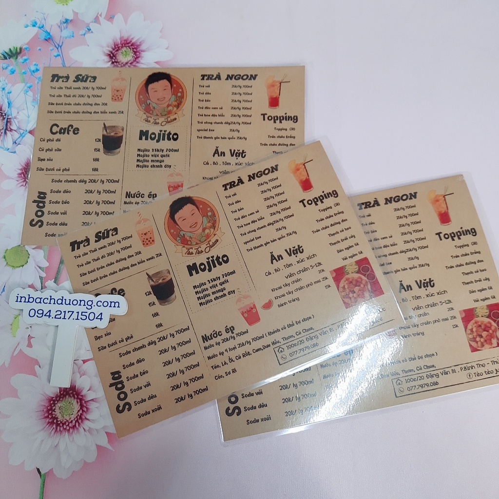 In menu kraft ép plastic-menu kraft - In Bạch Dương