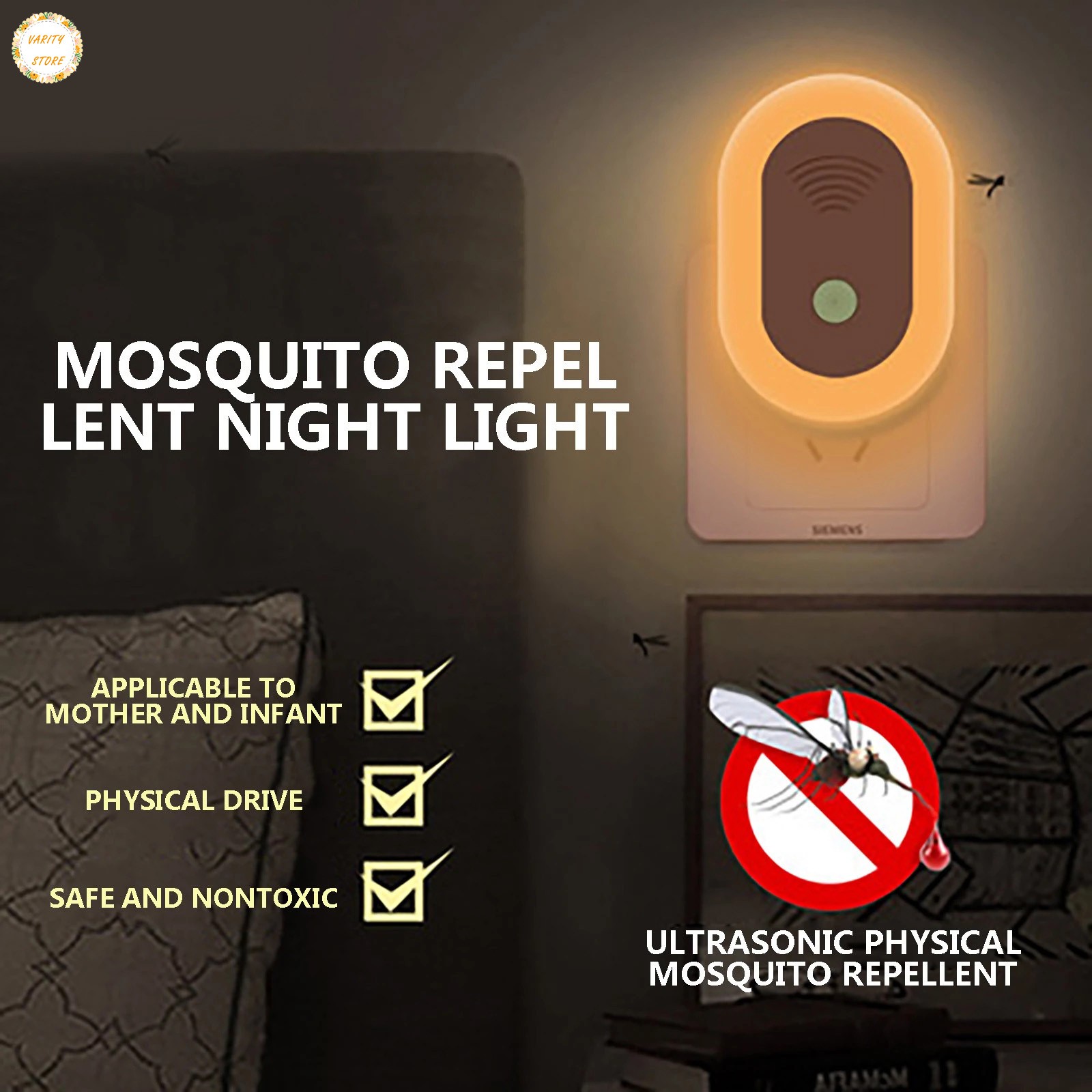 Đèn Ngủ Đuổi Muỗi Điện Tử Tần Số Tiện Dụng Cho Phòng Ngủ