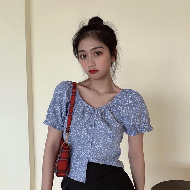 Áo Voan Hoa Tay Phồng Thời Trang Dành Cho Nữ
