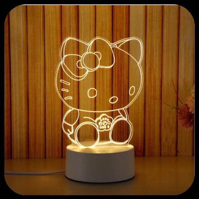 Đèn ngủ led MÈO HELLO KITTY sáng tạo - Trang trí 3d đẹp độc lạ - Quà tặng ý nghĩa giá rẻ