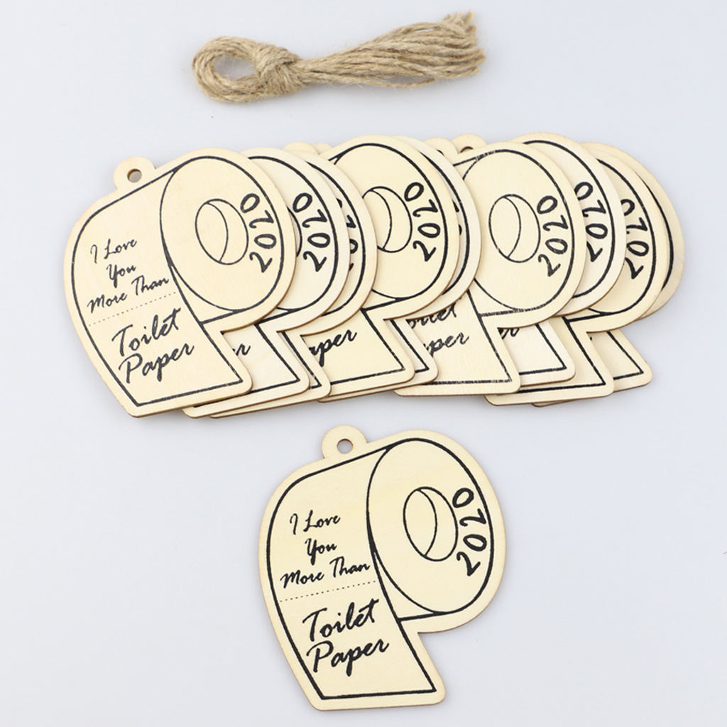 10PC/pack DIY Wooden 2020 Christmas Commemorative Toilet Paper Pendant /Personalized Home Small Pendant Decor