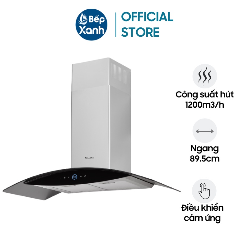 [FREESHIP HCM] Máy Hút Mùi Malloca MC 9018HS - Công Suất Hút 1200 m3/h - Ngang 89.5cm