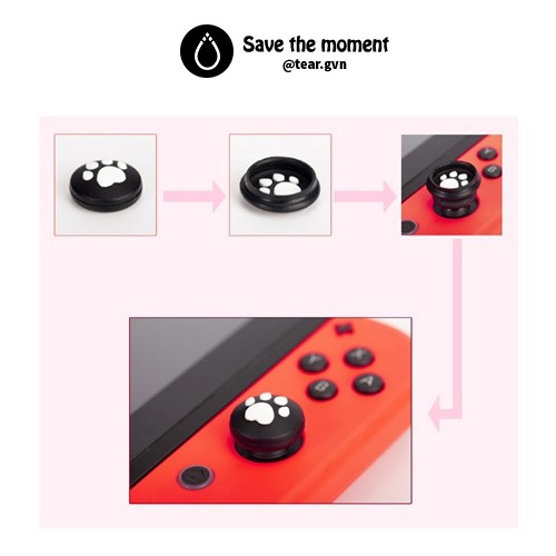 Nút bọc Analog chân mèo (Akitomo) cho Nintendo Switch / Lite - Vỉ 2 cặp