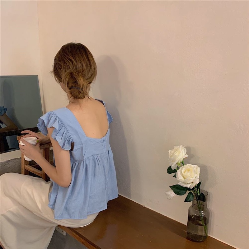 🌿Áo Babydoll Cánh Tiên Ngắn Tay Phong Cách Tiểu Thư Dễ Thương Ngọt Ngào - Mã: 456🌿TV - Fashion