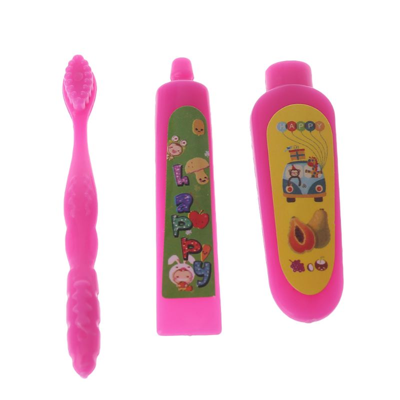 1 Bộ Cốc Đựng Bàn Chải Đánh Răng Và Kem Đánh Răng Mini Dùng Trang Trí Nhà Búp Bê