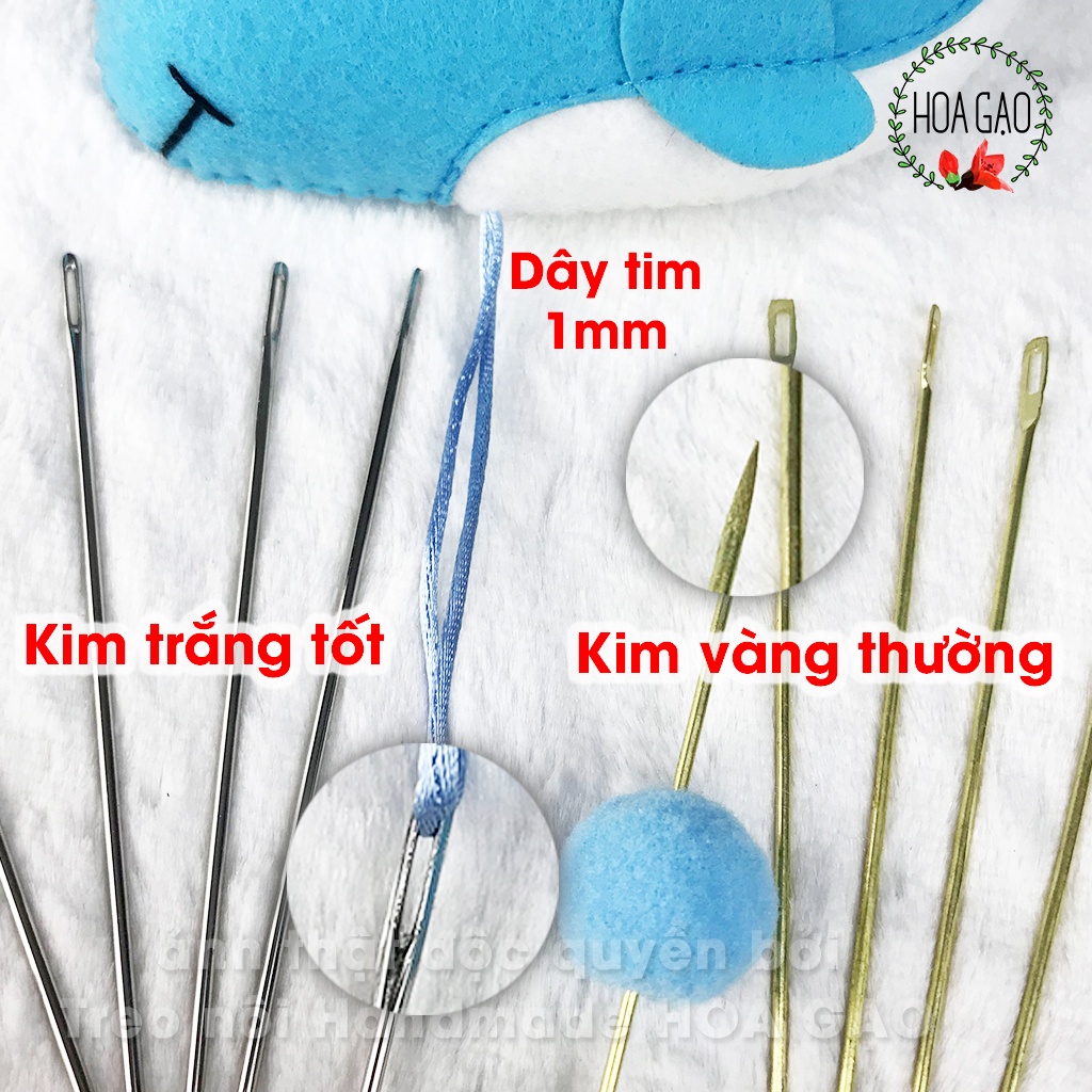 Kim to xỏ dây pom pom, thú treo nôi HOA GẠO GKG1 kim dây treo handmade phụ kiện trang trí chuyên nghiệp