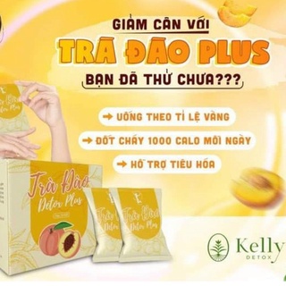 Trà đào hỗ trợ giảm cân, detox plus