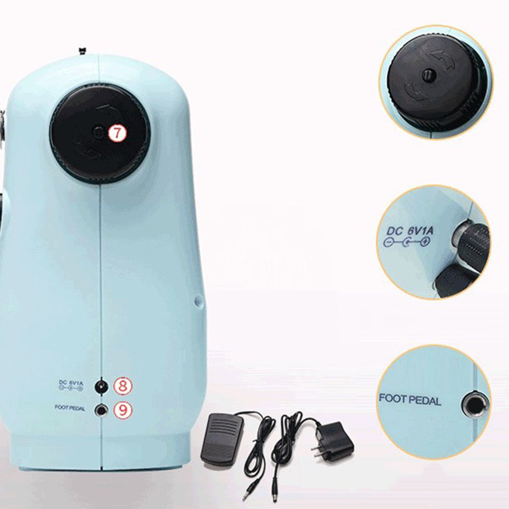 Máy May Điện Cầm Tay Với Bàn Mở Rộng Có Thể Thay Thế Kim Cho Hộ Gia Đình Mini Với Cuộn Dây Giao Hàng Nhanh Tận Nơi