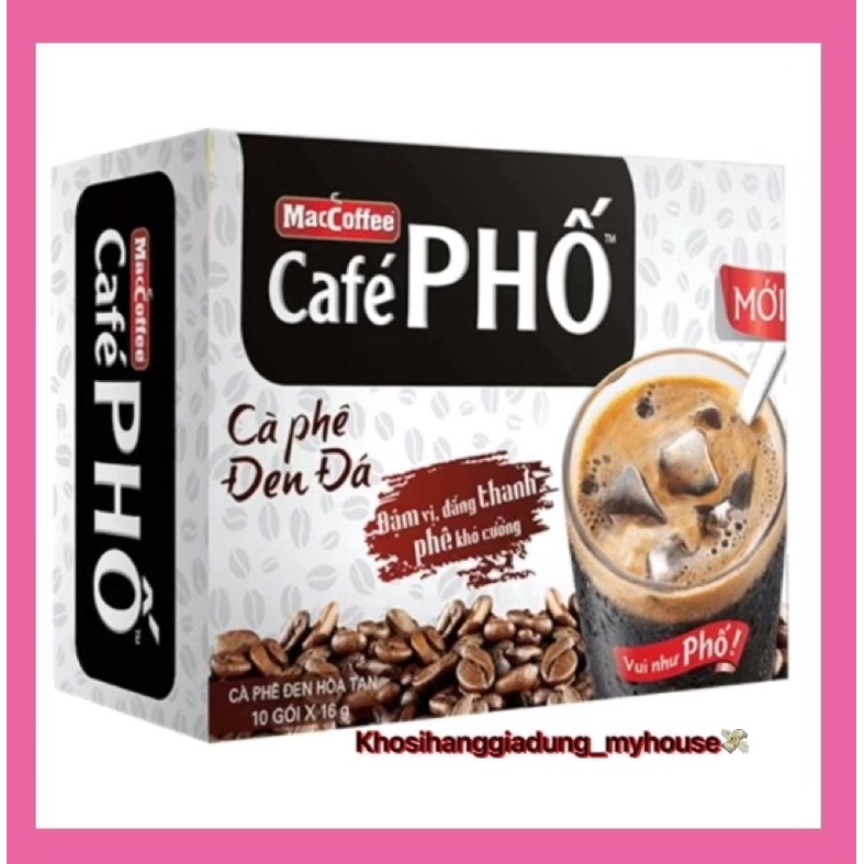 10 gói Cà phê sữa đá MacCoffee Café Phố 24g tặng kèm 2 gói trà sữa và trân châu dùng thử