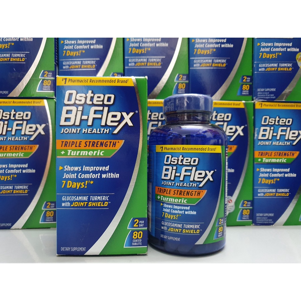 Osteo Bi-Flex Triple Strength + Turmeric Glucosamine chai 80 viên từ Mỹ - Nghệ tốt cho khớp và dạ dày