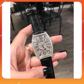 Đồng hồ nữ Franck muller full đá, dây da cao cấp - Frank muller geneve bảo hành 12 tháng