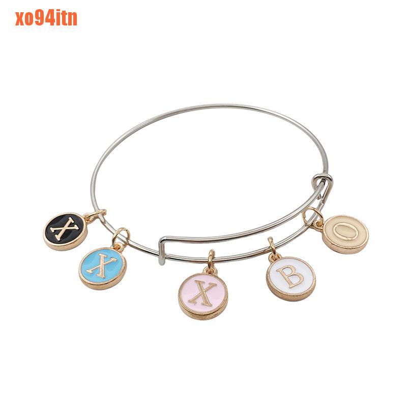 CHARMS Bộ 26 Mặt Dây Chuyền Hình Chữ Cái Tiếng Anh Tráng Men 15x12mm