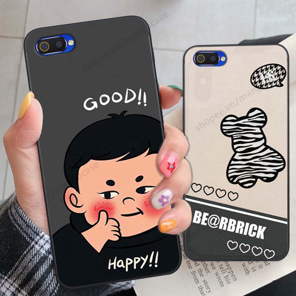 Ốp lưng Realme C1 / C2 in hình happy nice, bé gấu đáng yêu
