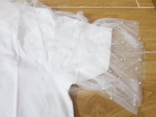 Áo thun big size cách điệu model 1 tay phối ren cườm size 60-80kg kèm ảnh thật